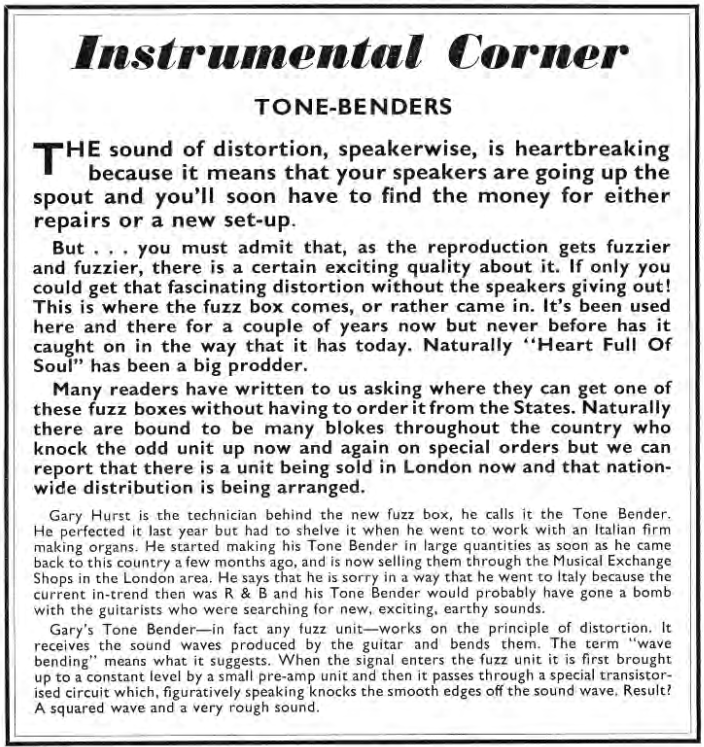 Cutting from the September 1965 issue of Beat Instrumental.