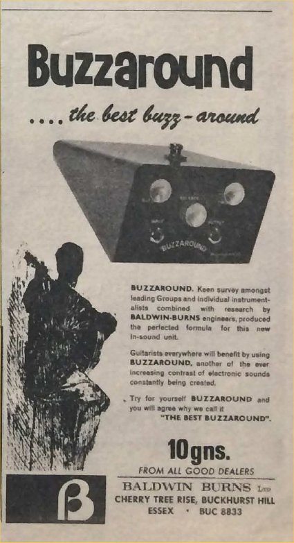 Burns Buzzaround, advertised in Melody Maker, in early 1967.