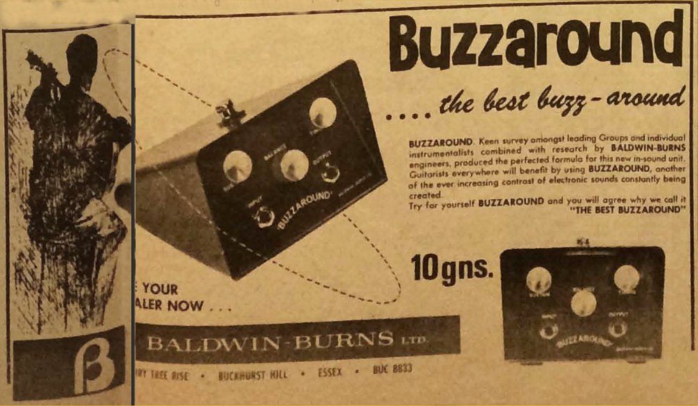 Burns Buzzaround, advertised in Melody Maker, in early 1967.