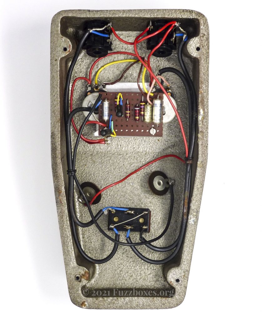 Circuit board inside a 1966 Tone Bender MK1.5
