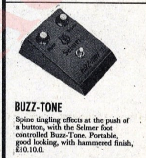 Newspaper cutting of advertisement for a Selmer Buzz Tone, dated December 17th 1966.