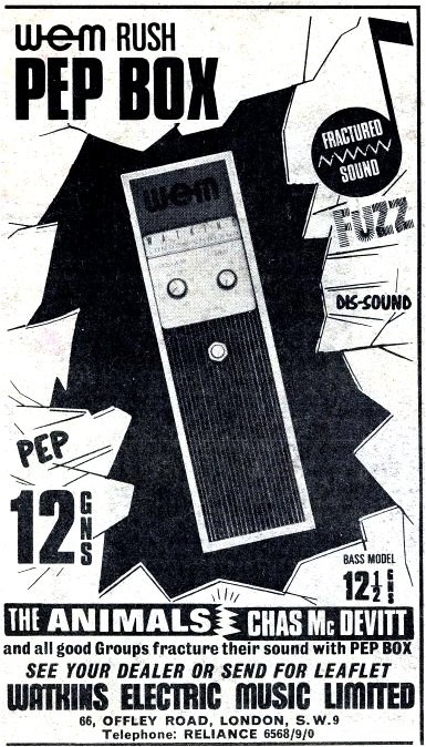A later WEM Rush Pep Box, advertised in Melody Maker (June 1966)