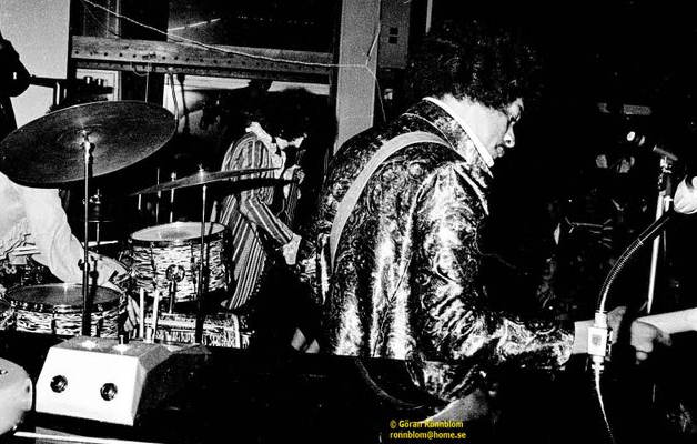 Jimi Hendrix with an early Marshall SupaFuzz
