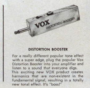 Chrome Vox Distortion Booster, scanned from advertisement