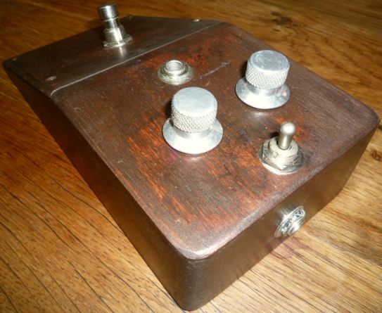 Gary Hurst's original wooden Tone Bender. (Photo credit: G. Green)