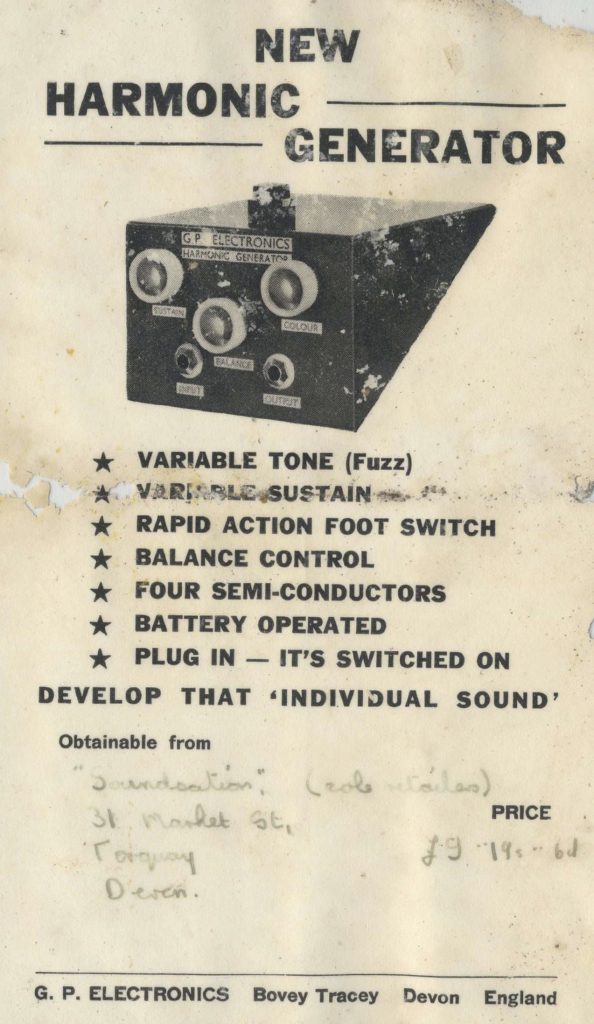Promotional leaflet for the GP Electronics Harmonic Generator.