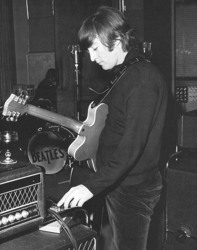 John Lennon on April 14th 1966, with a WEM Pep Box. (Photo credit: Leslie Bryce)