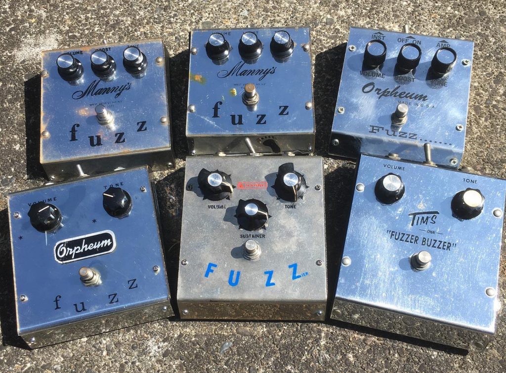 A collection of obscure east coast fuzz boxes. (Photo credit: J. Roth/Jermsfuzz)